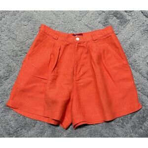 Vintage Palmettos Linen High Waisted Shorts Size 7 Mom Pants Beachy 26x3